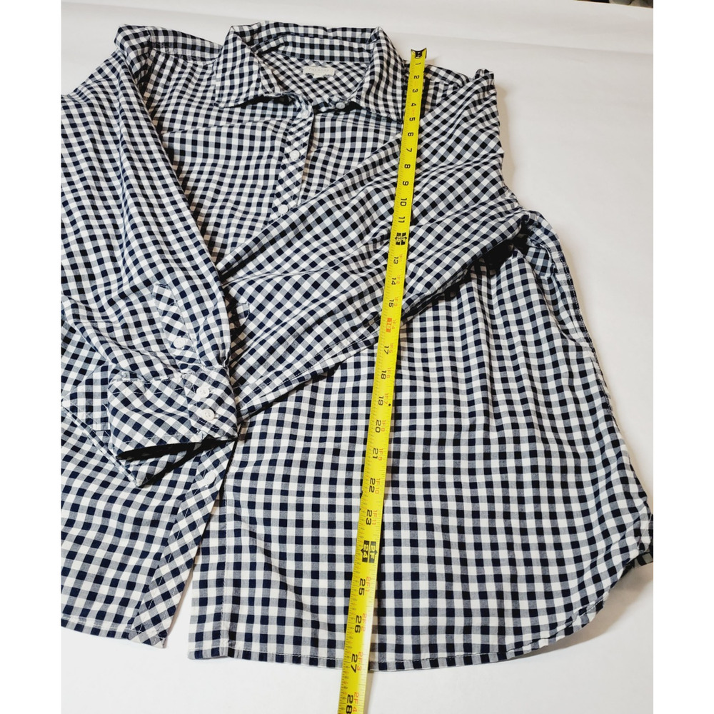 Talbots Button Down Top Womens 2x Gingham Blue & … - image 7